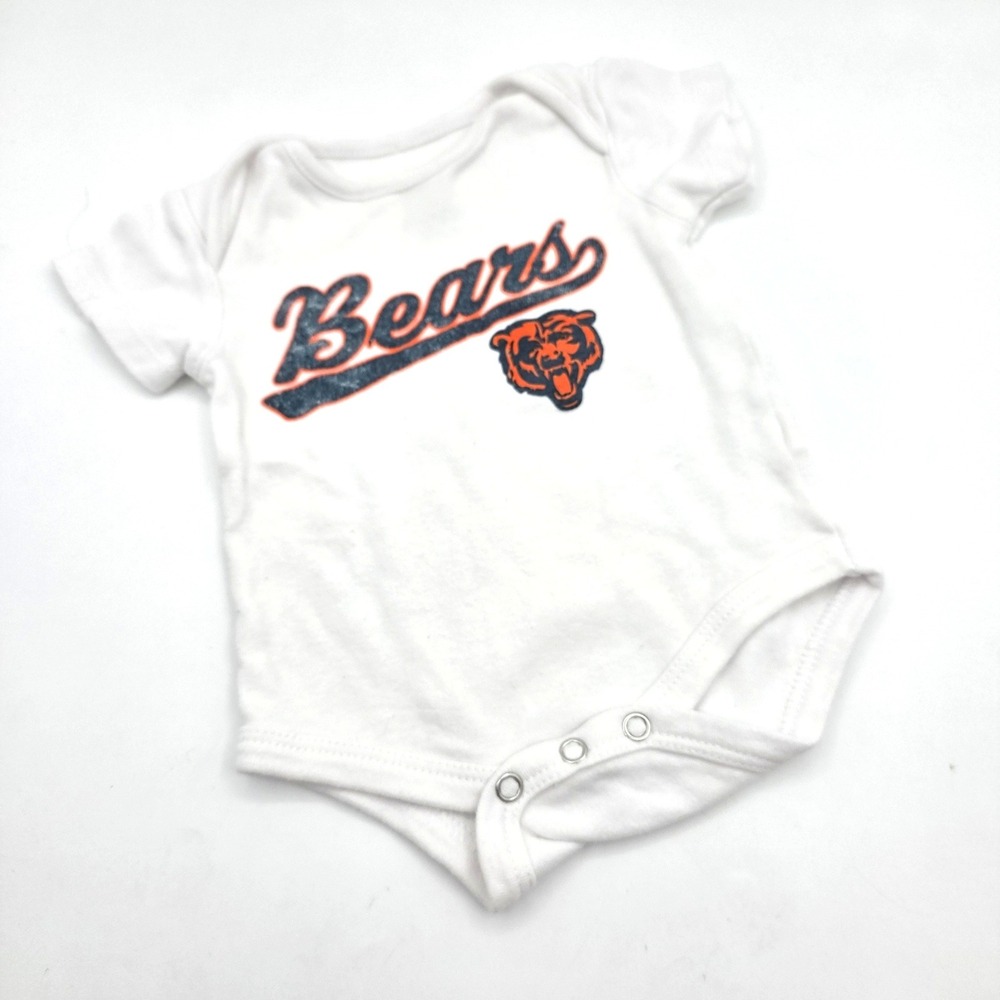 NFL Chicago Bears Infant Bodysuit White 0-3M Short Sleeve Baby Fan Gear